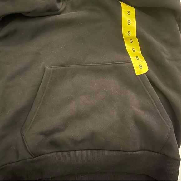 Puma Fleece Sweatshirt SM Puma Fleece Hoodie BLACK Logo Cotton-Blend SMALL Hood - Picture 7 of 15